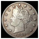 1884 Liberty Head Nickel NEARLY UNCIRCULATED