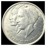 1936 Arkansas Centennial Silver Half Dollar UNCIRC