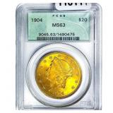 1904 $20 Gold Double Eagle PCGS MS63