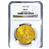 1924 $20 Gold Double Eagle NGC MS61