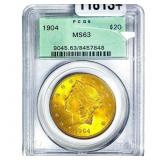 1904 $20 Gold Double Eagle PCGS MS63