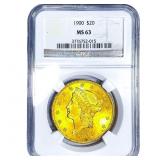 1900 $20 Gold Double Eagle NGC MS63