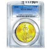 1928 $20 Gold Double Eagle PCGS MS63