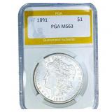 1891 Morgan Silver Dollar PGA MS63