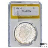 1891-S Morgan Silver Dollar PGA MS64