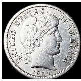 1914 Barber Dime NEARLY UNCIRCULATED
