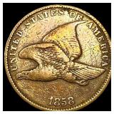 1858 Copper-Nickel Flying Eagle Cent ABOUT UNCIRCU