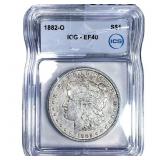 1882-O Morgan Silver Dollar ICG EF40