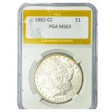 1882-CC Morgan Silver Dollar PGA MS63