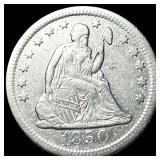 1850-O Silver Seated Liberty Quarter NEARLY UNCIRC