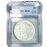 1927-D Silver Peace Dollar ICG EF45