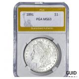 1891 Morgan Silver Dollar PGA MS63