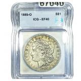 1889-O Morgan Silver Dollar ICG EF40