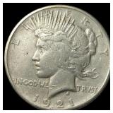 1921 Silver Peace Dollar NEARLY UNCIRCULATED