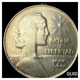 1935 Cuba Silver 1 Peso KM22