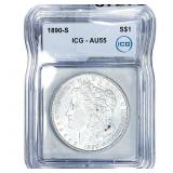 1890-S Morgan Silver Dollar ICG AU55