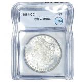 1884-CC Morgan Silver Dollar ICG MS64