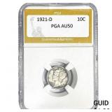 1921-D Mercury Silver Dime PGA AU50