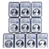 [10 Coins] 2022-W Silver Eagle NGC PF70 Ultra Came