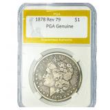 1878 Rev 79 Morgan Silver Dollar PGA Genuine