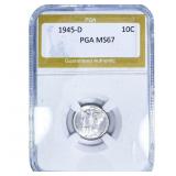 1945-D Mercury Silver Dime PGA MS67
