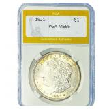 1921 Morgan Silver Dollar PGA MS66