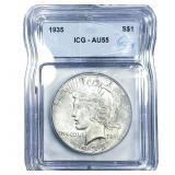 1935 Silver Peace Dollar ICG AU55