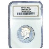 1972-S Kennedy Half Dollar NGC PF69 Cameo