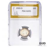 1920-D Mercury Silver Dime PGA AU55