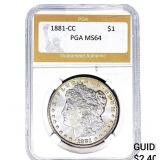 1881-CC Morgan Silver Dollar PGA MS64