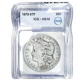 1878 8TF Morgan Silver Dollar ICG VG10