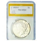 1923-S Silver Peace Dollar PGA MS63
