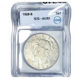 1928-S Silver Peace Dollar ICG AU53
