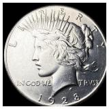1928 Peace Silver Dollar CHOICE AU