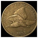 1857 Flying Eagle Cent ABOUT UNCIRCULATED