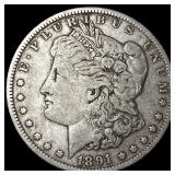 1891-O Silver Morgan Dollar ABOUT UNCIRCULATED