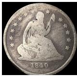 1840-O Silver Seated Liberty Quarter LIGHTLY CIRCU