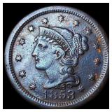 1853 Braided Hair Large Cent NEARLY UNCIRCULATED