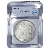 1891-S Morgan Silver Dollar ICG AU53