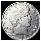 1909-O Silver Half Dollar (Barber) NEARLY UNCIRCUL