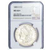1885-O Morgan Silver Dollar NGC MS66+
