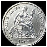1862 Seated Liberty Silver Dime UNCIRCULATED