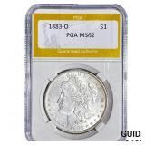 1883-O Morgan Silver Dollar PGA MS62