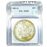 1891-O Morgan Silver Dollar ICG AU50