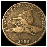1858 Copper-Nickel Flying Eagle Cent ABOUT UNCIRCU