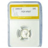 1945-D Mercury Silver Dime PGA MS67
