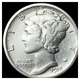 1918-S Silver Mercury Dime NEARLY UNCIRCULATED