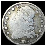 1835 Capped Bust Silver Quarter LIGHTLY CIRCULATED