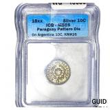 18xx Paraguay Die on Argentina Silver 10 Centavos