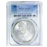 1881-S Morgan Silver Dollar PCGS MS65